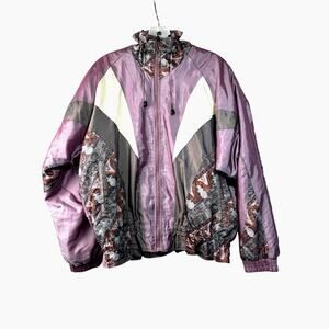 Vintage 80s 90s Streetwear Westport Purple Gray Cream Colorblock Windbreaker M